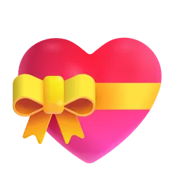 Heart with Ribbon Microsoft 3D Fluent