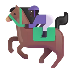 Horse Racing: Dark Skin Tone Microsoft 3D Fluent