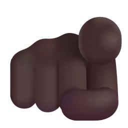 Index Pointing at the Viewer: Dark Skin Tone Microsoft 3D Fluent