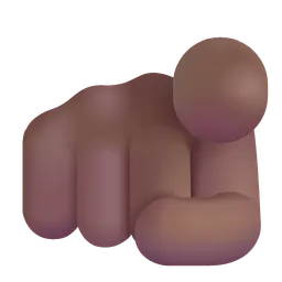 Index Pointing at the Viewer: Medium-Dark Skin Tone Microsoft 3D Fluent