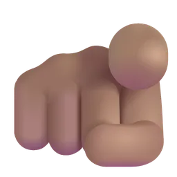Index Pointing at the Viewer: Medium Skin Tone Microsoft 3D Fluent