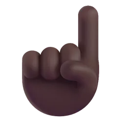 색인이 위를 향함: 어두운 피부 톤 Microsoft 3D Fluent