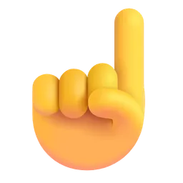 White Up Pointing Index Microsoft 3D Fluent