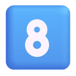 Keycap Digit Eight Microsoft 3D Fluent