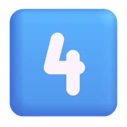 키캡 숫자 4 Microsoft 3D Fluent