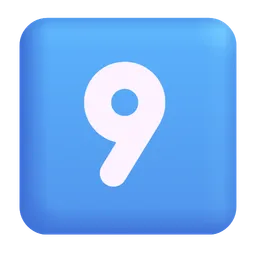 Keycap Digit Nine Microsoft 3D Fluent