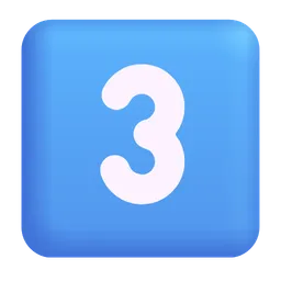 키캡 숫자 3 Microsoft 3D Fluent