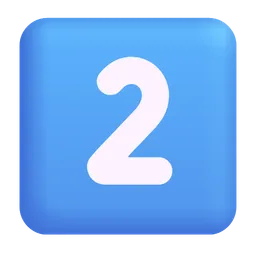 Keycap Digit Two Microsoft 3D Fluent
