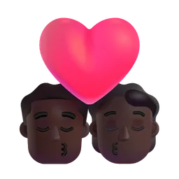 키스: 남자, 사람, 어두운 피부 톤 Microsoft 3D Fluent