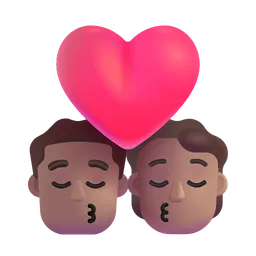 Kiss: Man, Person, Medium Skin Tone Microsoft 3D Fluent