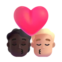 키스: 사람, 남자, 어두운 피부 톤, Medium-밝은 피부 톤 Microsoft 3D Fluent