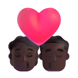 키스: 사람, 남자, 어두운 피부 톤 Microsoft 3D Fluent