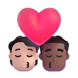 키스: 사람, 남자, 밝은 피부 톤, 약간 어두운 피부 톤 Microsoft 3D Fluent