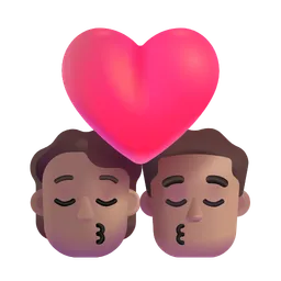 Kiss: Person, Man, Medium Skin Tone Microsoft 3D Fluent