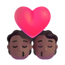 키스: 사람, 사람, 약간 어두운 피부 톤 Microsoft 3D Fluent