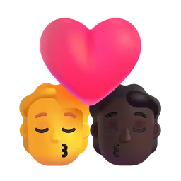 키스: 사람, 사람, 피부 톤 없음, 어두운 피부 톤 Microsoft 3D Fluent