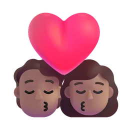 Kiss: Person, Woman, Medium Skin Tone Microsoft 3D Fluent