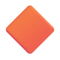 Large Orange Diamond Microsoft 3D Fluent