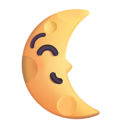 Last Quarter Moon with Face Microsoft 3D Fluent