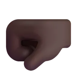 Left-Facing Fist: Dark Skin Tone Microsoft 3D Fluent