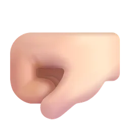 왼쪽을 향한 주먹: 밝은 피부 톤 Microsoft 3D Fluent