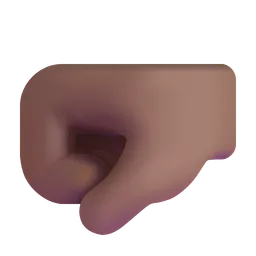왼쪽을 향한 주먹: 중간 정도의 어두운 피부 톤 Microsoft 3D Fluent