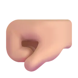 Left-Facing Fist: Medium-Light Skin Tone Microsoft 3D Fluent