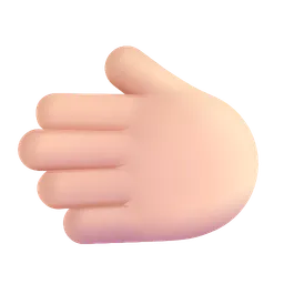 Leftwards Hand: Light Skin Tone Microsoft 3D Fluent