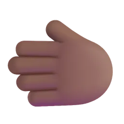 Leftwards Hand: Medium-Dark Skin Tone Microsoft 3D Fluent