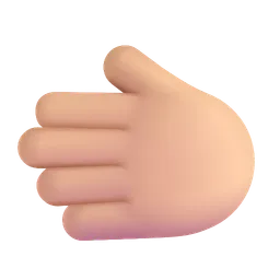 Leftwards Hand: Medium-Light Skin Tone Microsoft 3D Fluent