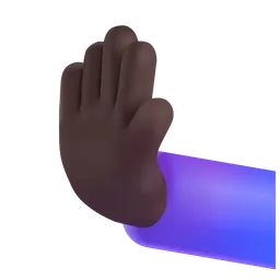 왼쪽으로 밀고 있는 손: 어두운 피부 톤 Microsoft 3D Fluent