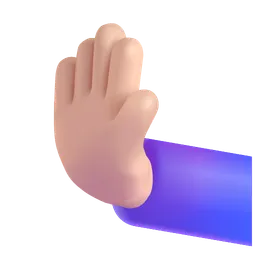 왼쪽으로 밀고 있는 손: 밝은 피부 톤 Microsoft 3D Fluent