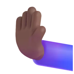왼쪽으로 밀고 있는 손: 중간 정도의 어두운 피부 톤 Microsoft 3D Fluent