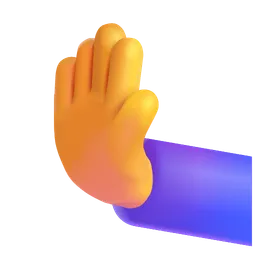 왼쪽으로 밀고 있는 손 Microsoft 3D Fluent