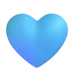 Light Blue Heart Microsoft 3D Fluent