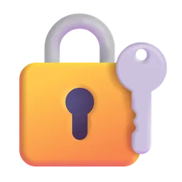 Closed Lock with Key Microsoft 3D Fluent