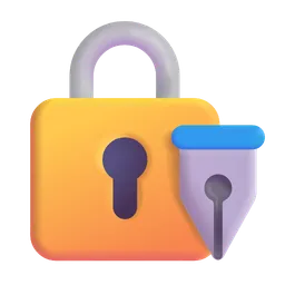 Lock with Ink Pen Microsoft 3D Fluent