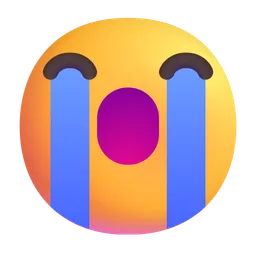 큰 소리로 우는 얼굴 Microsoft 3D Fluent