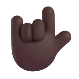 Love-You Gesture: Dark Skin Tone Microsoft 3D Fluent