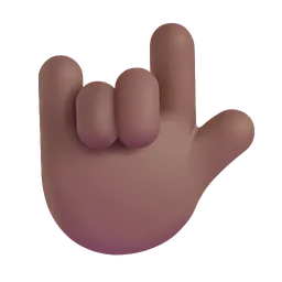 사랑한다는 제스처: 중간 정도의 어두운 피부 톤 Microsoft 3D Fluent