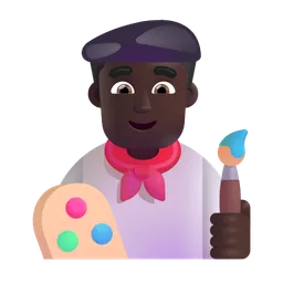 Man Artist: Dark Skin Tone Microsoft 3D Fluent