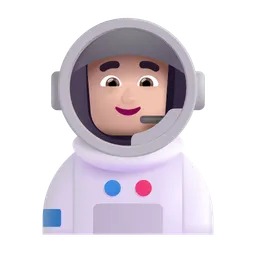 남자 우주 비행사: 밝은 피부 톤 Microsoft 3D Fluent