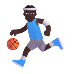 Man Bouncing Ball: Dark Skin Tone Microsoft 3D Fluent