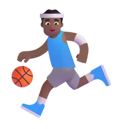 Man Bouncing Ball: Medium-Dark Skin Tone Microsoft 3D Fluent