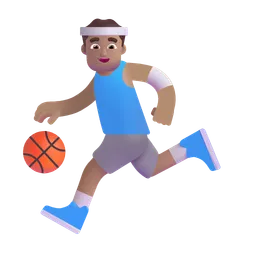 Man Bouncing Ball: Medium Skin Tone Microsoft 3D Fluent