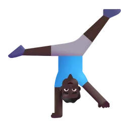 Man Cartwheeling: Dark Skin Tone Microsoft 3D Fluent