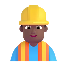 Man Construction Worker: Medium-Dark Skin Tone Microsoft 3D Fluent