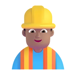 Man Construction Worker: Medium Skin Tone Microsoft 3D Fluent