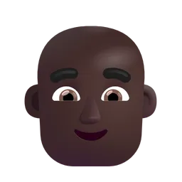 남자: 어두운 피부 톤, 대머리 Microsoft 3D Fluent