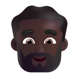 Man: Dark Skin Tone, Beard Microsoft 3D Fluent